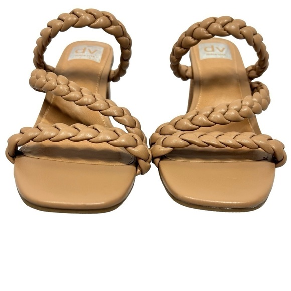 NWOT DV Dolce Vita Pang Slip On Braided Strappy Chunky Heels Sandals Tan Size 9 - Picture 8 of 16